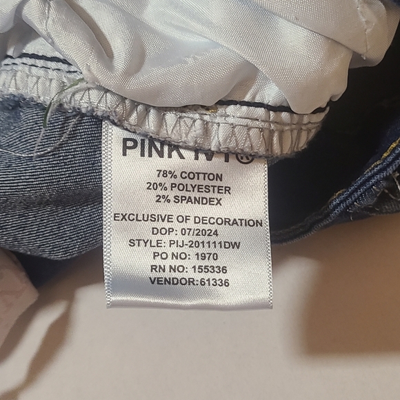 Pink Ivy Distressed Blue Girls Jeans EUC Size 10 Stretch - Picture 5 of 11